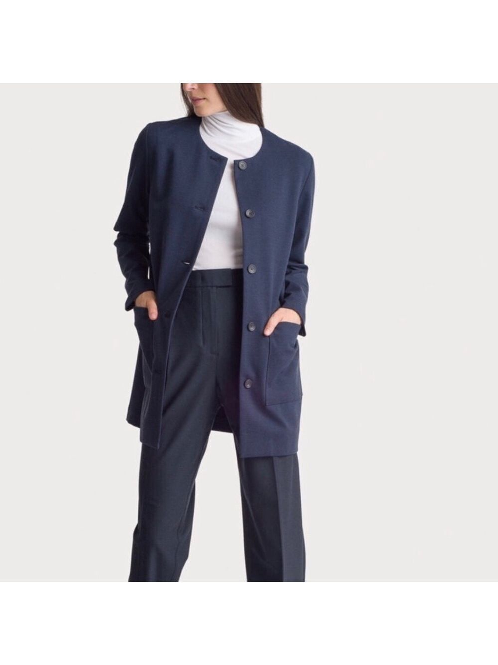 KIT AND ACE COLLARLESS BLAZER JACKET SIZE M
